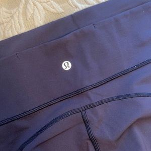 Navy and purple mesh cropped leggings